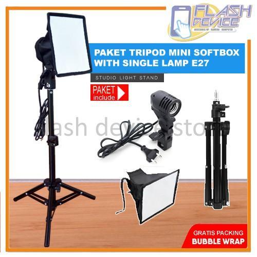 Paket Tripod Lighting Stand Mini Softbox With Single Lamp Holder E27
