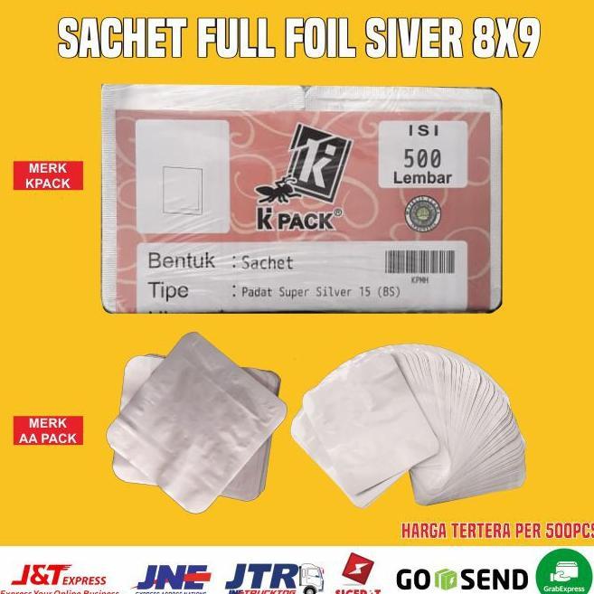 Sachet Full Foil 8X9 / Sachet 8 X 9 / Kpack | Isi 500Pcs