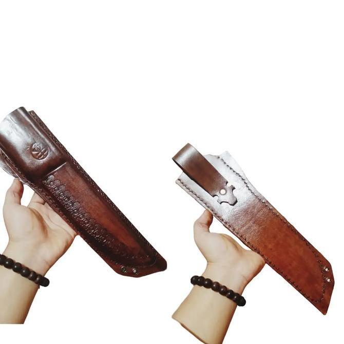 NEW SARUNG PISAU KULIT SAPI ASLI IMPOR MODEL  BILAH LURUS MURAH Kitchenware