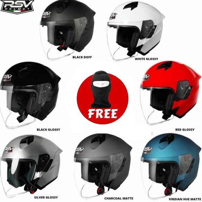 Rsv Sv300 All Varian Warna Solid Helm Half Face Double Visor Kaca  Helmet Motorcycle