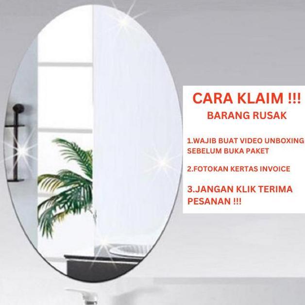 YHOME Mirror Stiker Dinding Bahan Akrilik Bentuk Persegi dan Oval Y254 Cermin Kaca Cermin Kaca