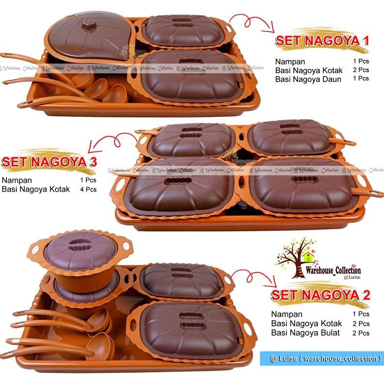 NAMPAN + BASI NAGOYA TUTUP+ SENDOK/NAMPAN COKLAT /BASI COKLAT/PAKET MURAH /SET PRASMANAN