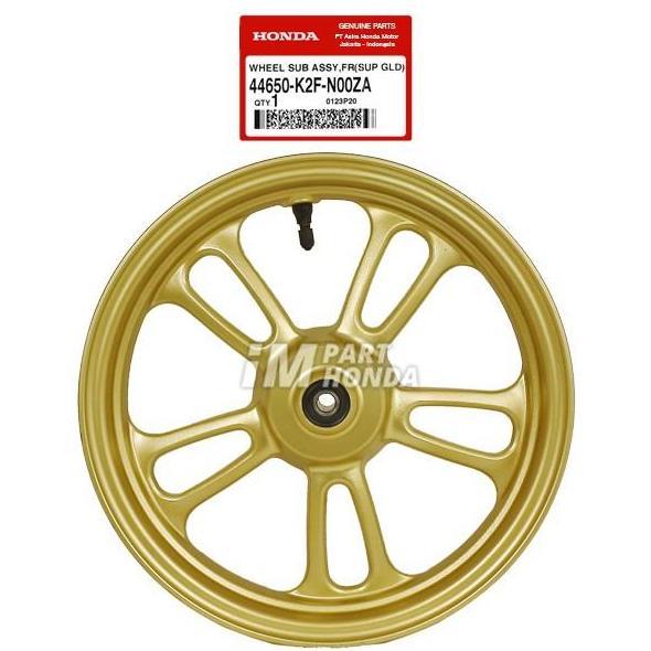 44650-K2F-N00ZA VELG RACING DEPAN SCOOPY ESP K2F PRESTIGE GOLD