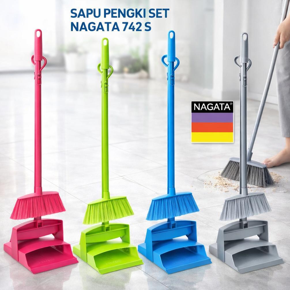 PAKET SAPU LANTAI PENGKI OTOMATIS NAGATA 742 S / SAPU NILON NAGATA PENGKI SAMPAH