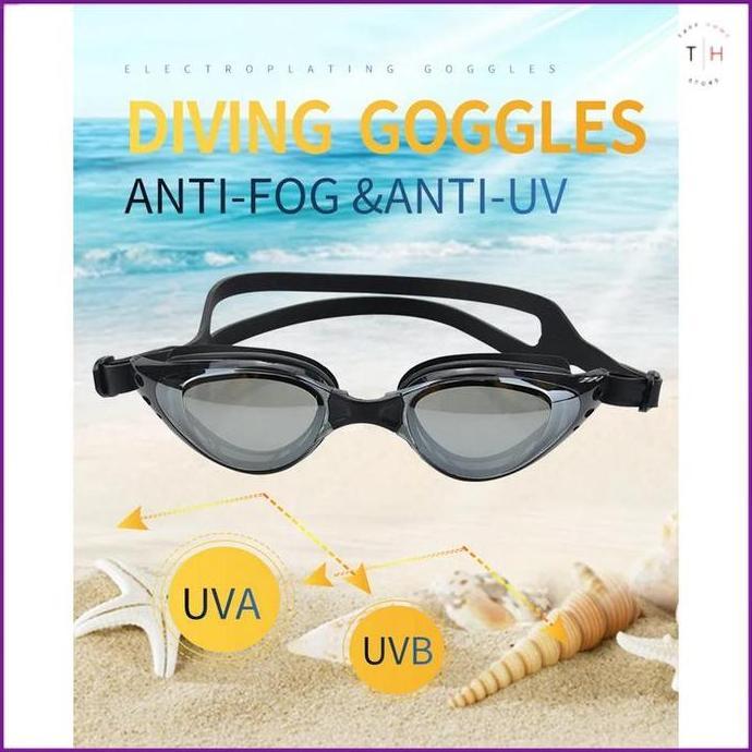 Kacamata Renang Coating Mirrored Anti Fog Uv Protection