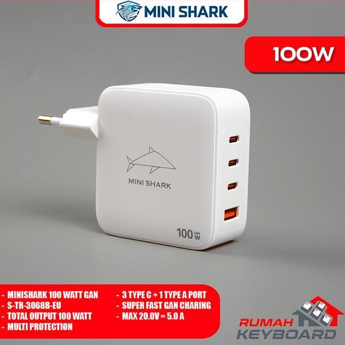 CHARGER - MINISHARK - 100W GAN - GAN PD 3.0 4 PORT FAST CHARGER