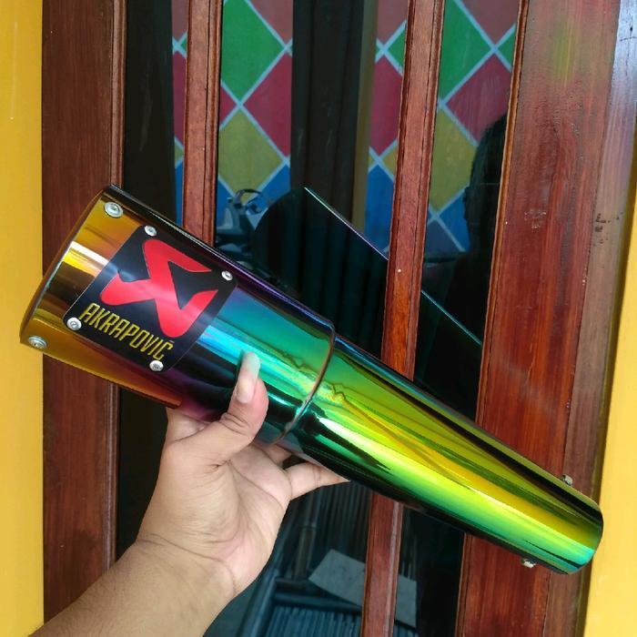 Knalpot Akrapovic Gp Pelangi Silincer Only 50Mm Original Dan Terpercaya