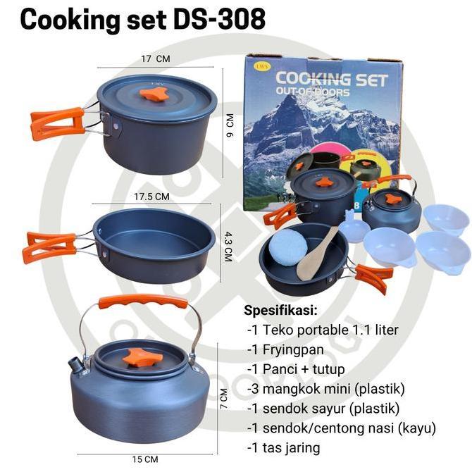 alat masak gunung ds 308 | alat masak camping | nesting set