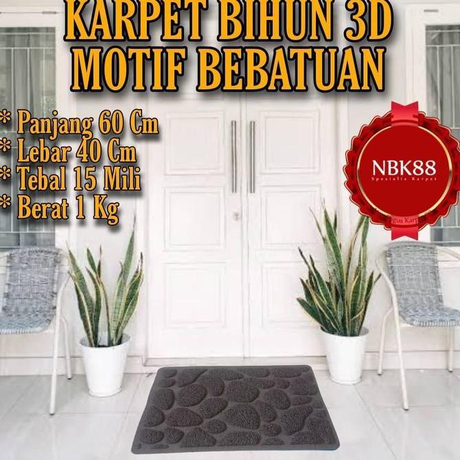 KESET MIE BIHUN ANTI SLIP 40 X 60 CM MOTIF BATU 3D