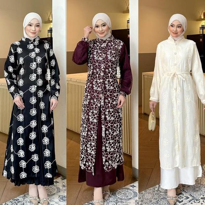 Dezhaf Faaza Long Tunik Tunik Silk Bordir Tunik Lebaran