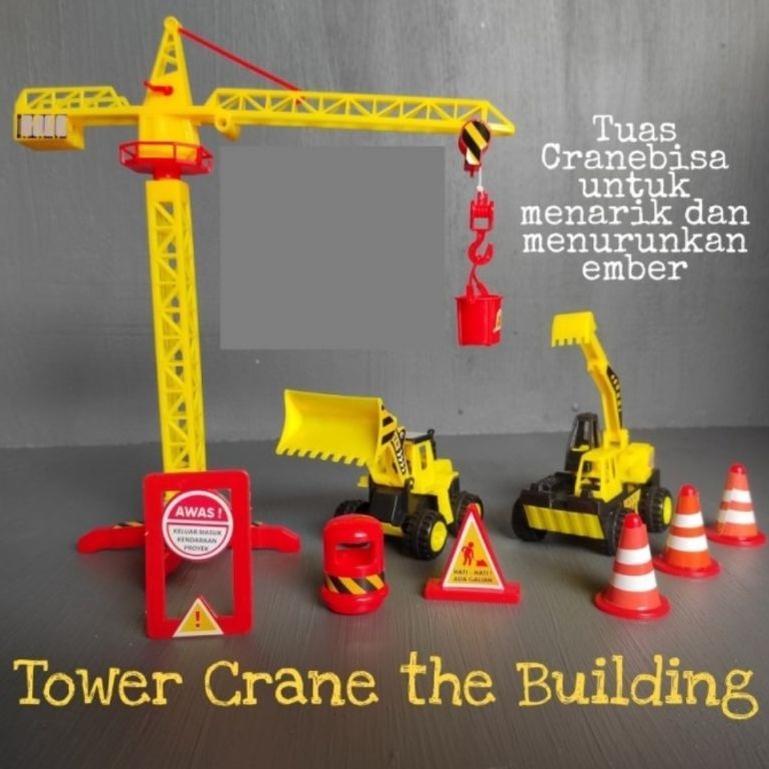 Kualitas Super Mainan Tower Crane The Builder - Mainan Set Crane Tower Konstruksi