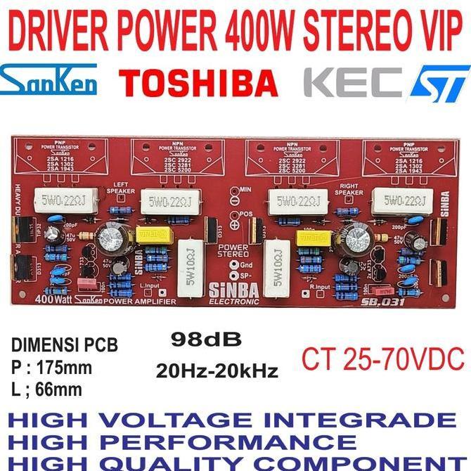 VIP MERAH DRIVER POWER 400W 400WATT 400 WATT STEREO SANKEN TOSHIBA TKEDRO