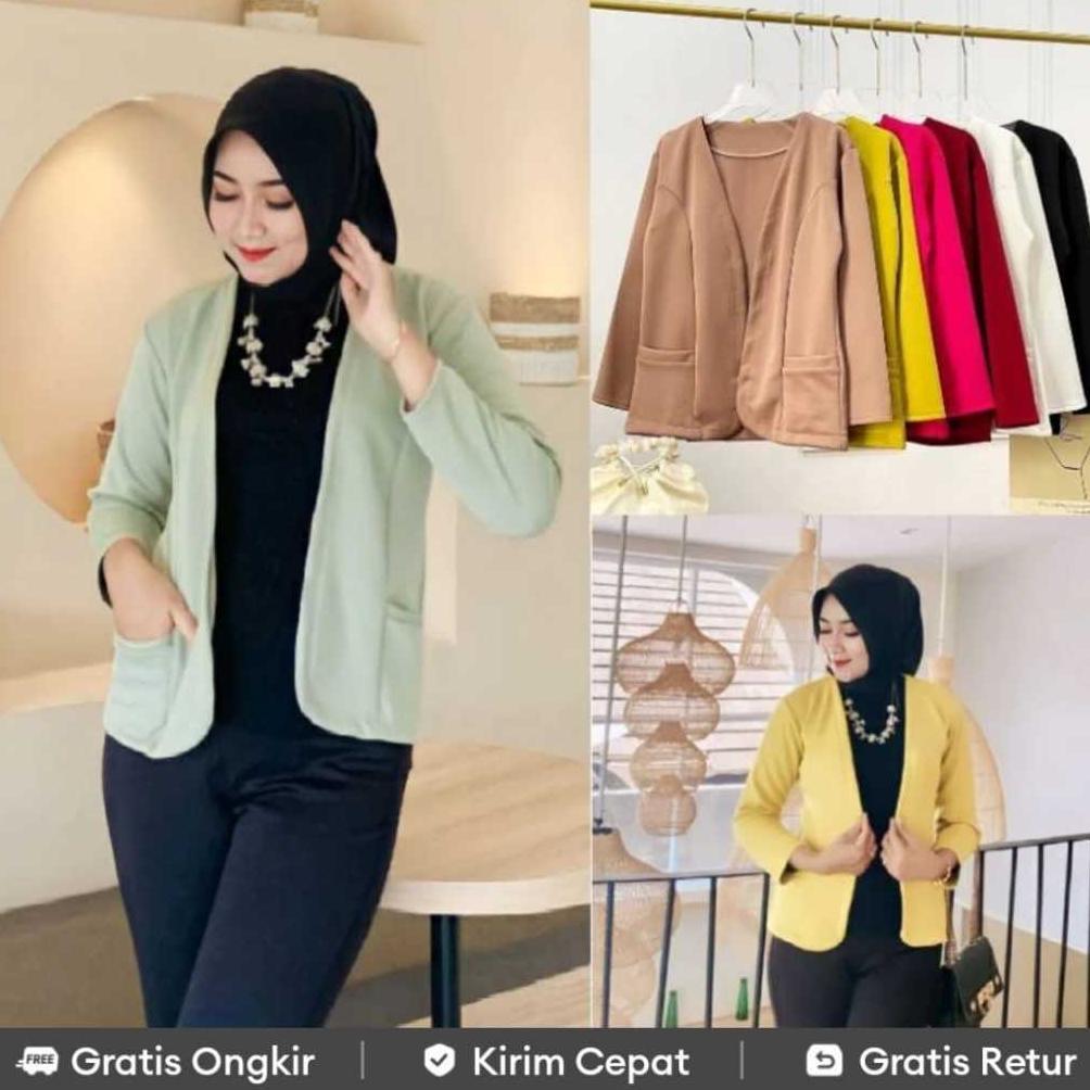 super deal blazer scuba premium atasan wanita korean slimfit