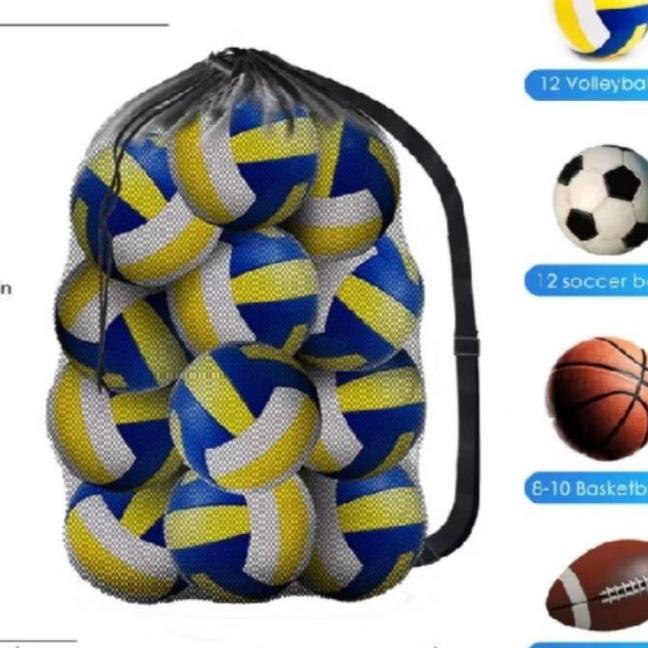 Tas Jaring Penyimpanan Alat Olahraga Bola Basket, Bola Voly, Bola Sepak Kapasitas Besar