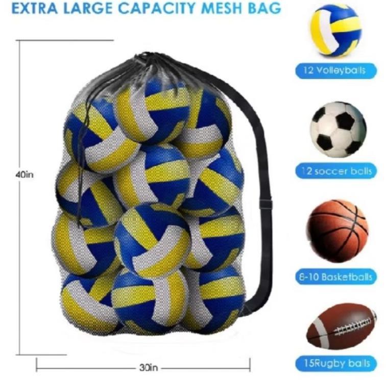 Tas Jaring Penyimpanan Alat Olahraga Bola Basket, Bola Voly, Bola Sepak Kapasitas Besar