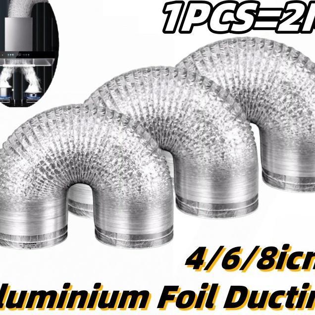 Pipa Exhaust 4/6/8 Inci, Cerobong Asap Fleksibel, Hood Dapur, Kipas Angin, Kipas Ventilasi