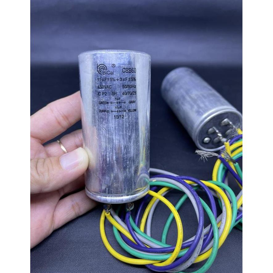 CAPASITOR MESIN CUCI SHARP POLYTRON 3X11UF / 11+3UF 4 KABEL ORIGINAL ALS27
