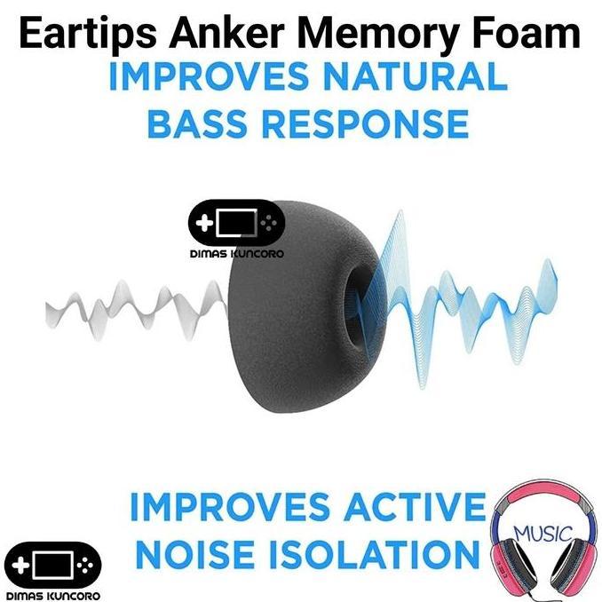 Eartips Anker Memory Foam busa soundcore sleep a10 space a40 sport x10 x20 vr p10 r100 ear tip tips 