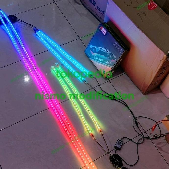 cvrootroz / lampu kolong mobil rgb Bluetooth android running led underglow matrix Diskon