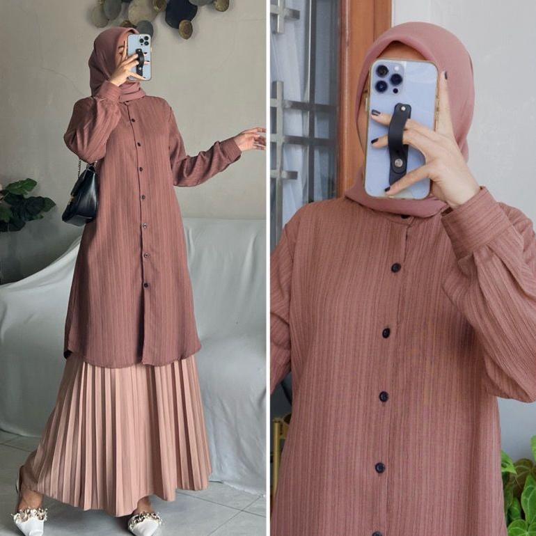 Diskon Tunik Polos Wanita Lady Crush Oversize / Tunik Zalfa Jumbo