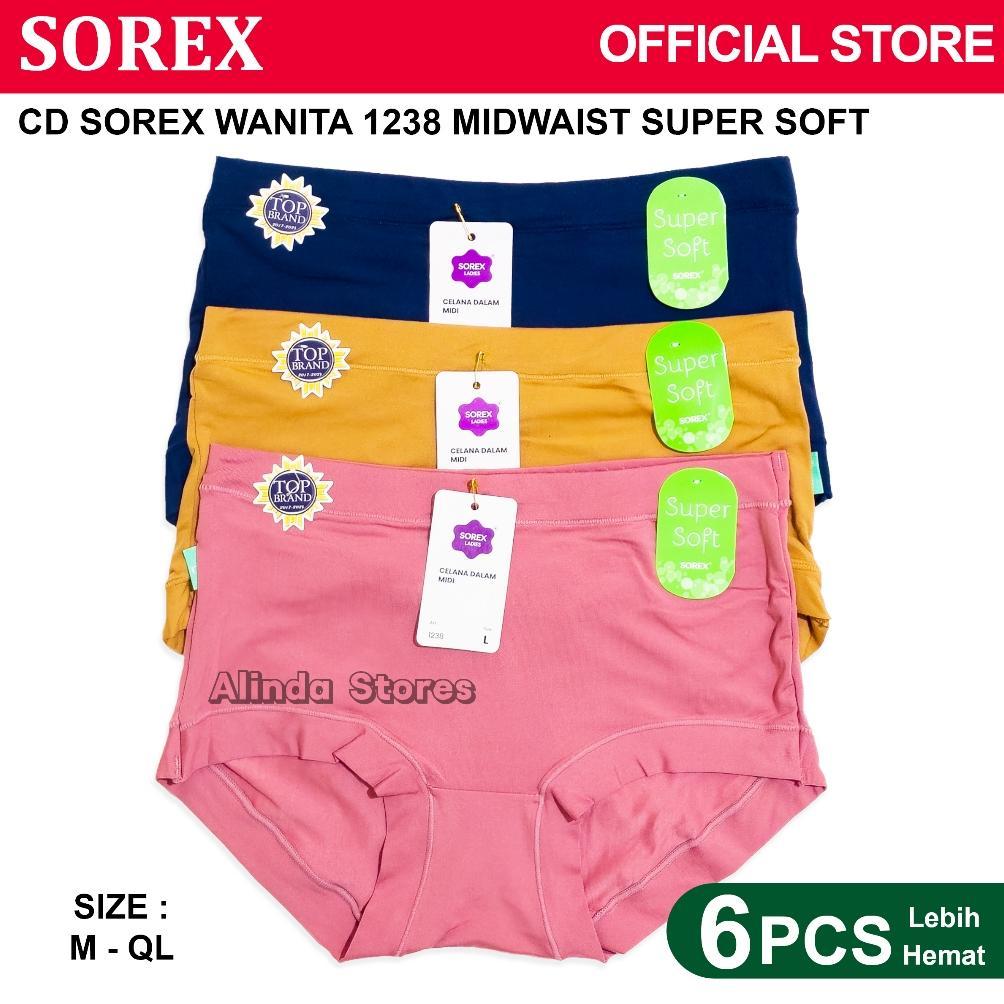 Original Isi 6 Pcs Sorex Celana Dalam Wanita Jumbo Lusinan 1238 Super Soft Original Privasi Aman 1Al