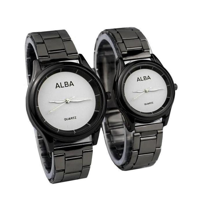 Jam Tangan Couple Alba Rantai Analog Stainless Steel Baterai Jepang - Watches Pria Wanita