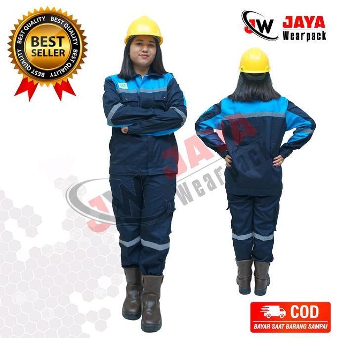 Setelan Wearpack Safety Dongker Perpaduan Biru