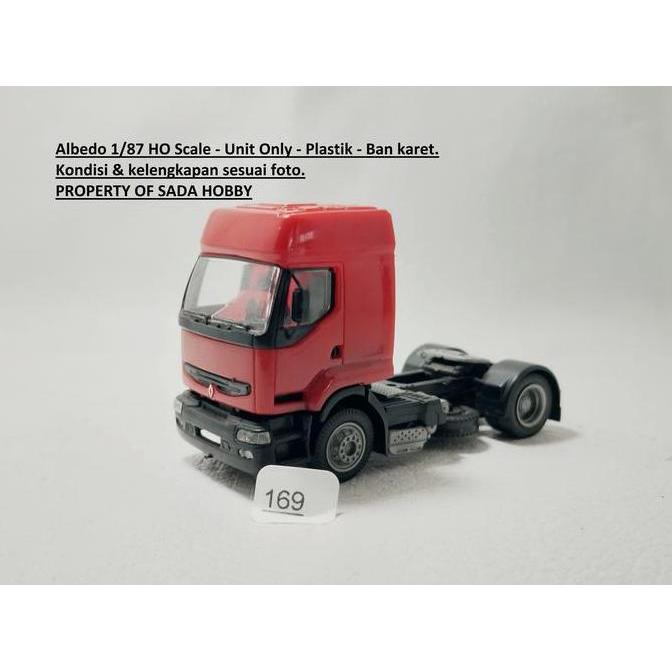 MINIATUR TRUCK ALBEDO 1/87 RENAULT PREMIUM TRUCK MERAH HO SCALE UNIT ONLY CADATOYS