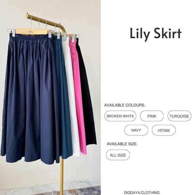 Lily Skirt - Rok Midi Katun Jepang - Korean Style Premium Furing JUMBO (TERBAIK) (TERBARU) (TERMURAH