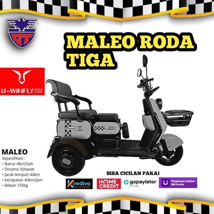 Terlaris Sepeda Listrik Uwinfly Maleo R3 Roda Tiga