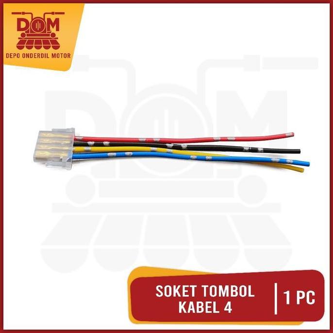 zoroberkah / Soket Tombol Lampu Kabel 4 (PSP) Cop Fiting Socket Saklar On-Off Motorcycle Motor Honda