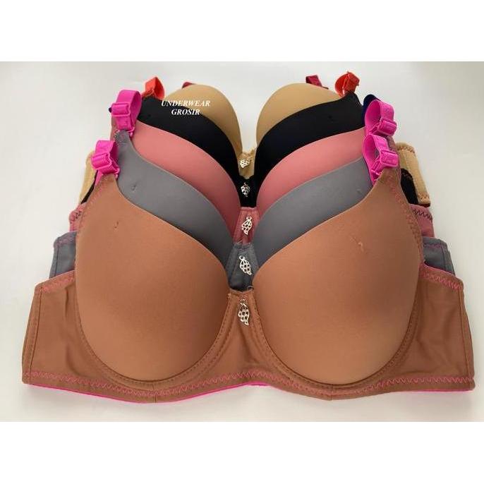 Promo 5 PCS ! BH Bra Kawat Push Up Busa Tipis Polos Cup A Kait 2 | Size 32 34 36 38