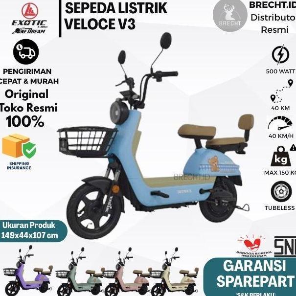 Terlaris Sepeda Listrik Exotic Veloce V3 E Bike 500 Watt Exotic Pacific E Bike