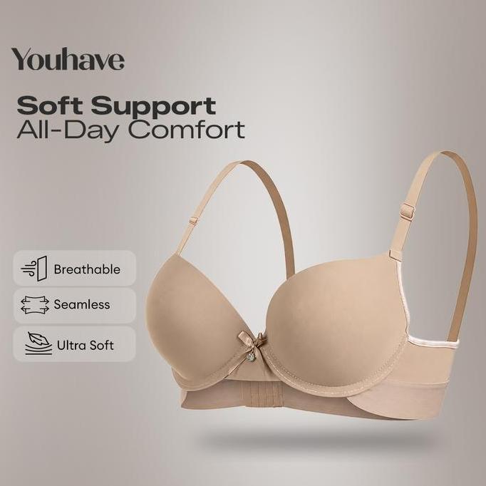 YOUHAVE BH Bra Kawat Push Up Bra Cup AB Busa Tebal Beha Women Bra Penyangga Lingkar Karet Besar Nyam