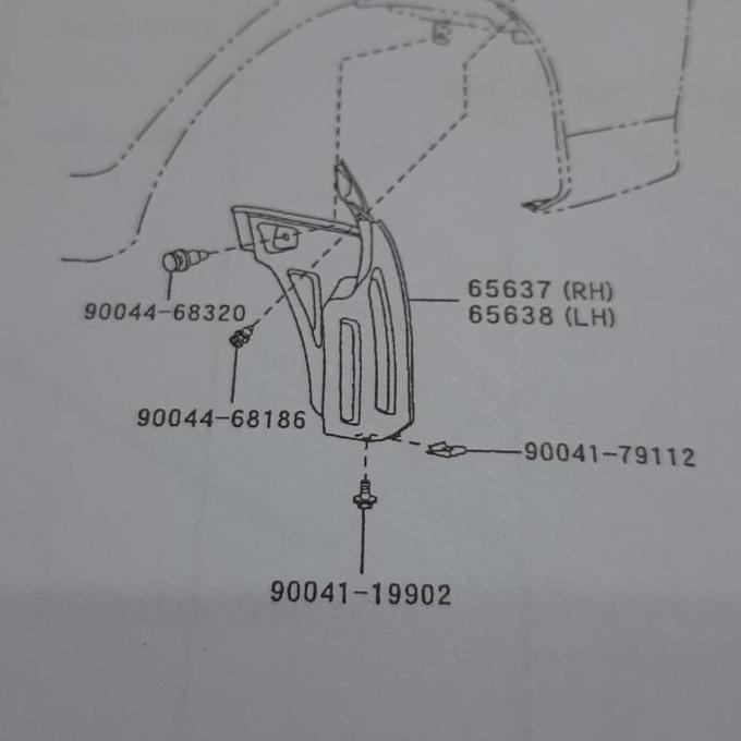 Promo Liner Fender Belakang Avanza Xenia Thn 2012-2015 Asli 1 Buah Cod
