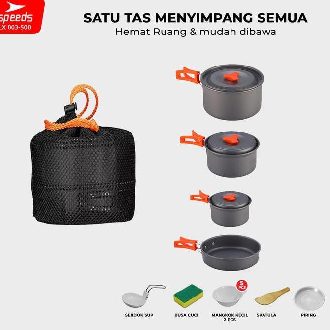 SPEEDS Cooking SET Paket Dapur Camping  Mini Cooking Cookware  Masak 2-6 Orang Ceret Outdoor Minimal