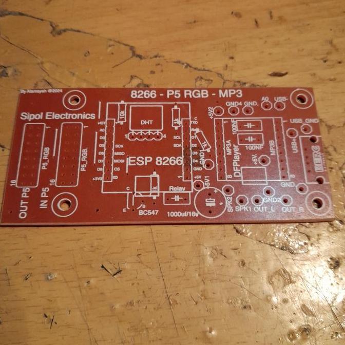 PCB ARDUINO ESP8266 ESP 8266 WIRELESS JAM CLOCK JWS & MP3 NTP P5 RGB SAF12