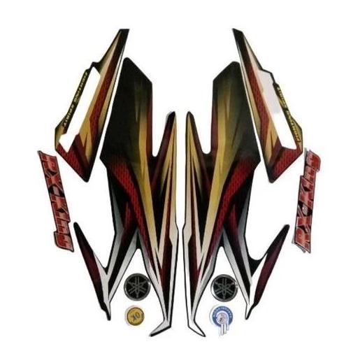 STIKER STRIPING ORI YAMAHA RX KING 2005 BIRU FULLSET EMBLEM STIKER RX KING BIRU 2005 Motorcycle