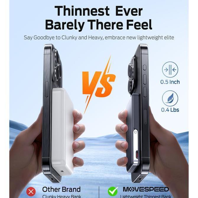 CCC Certification MOVESPEED S10Pro 10000mAh | S05Pro 5000 mAh Magnetic Power Bank Wireless Portable 