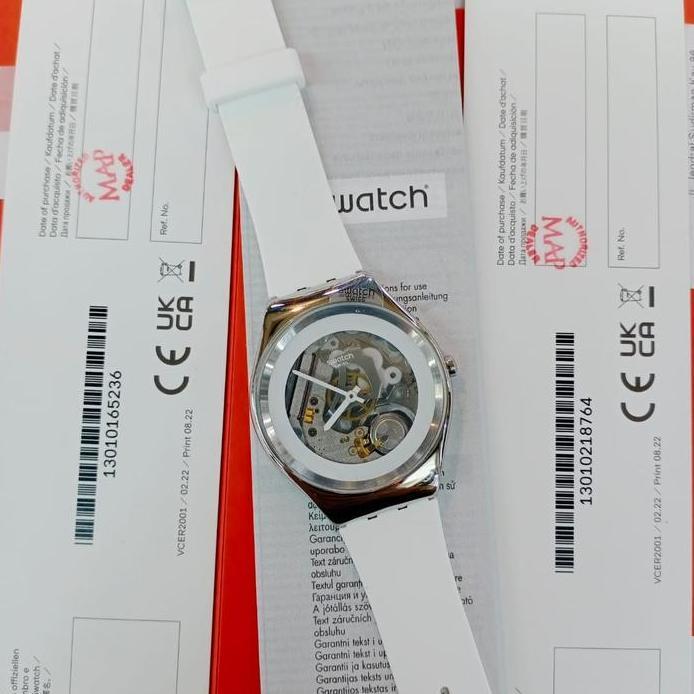 Jam Tangan Pria SWATCH Irony SYXS138 PURE WHITE IRONY Original MAP