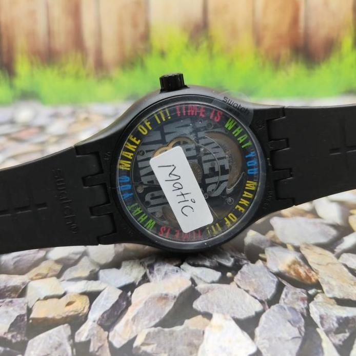 Swatch Matic Analog Jam Tangan Pria Karet SO30B400 AM51 Original