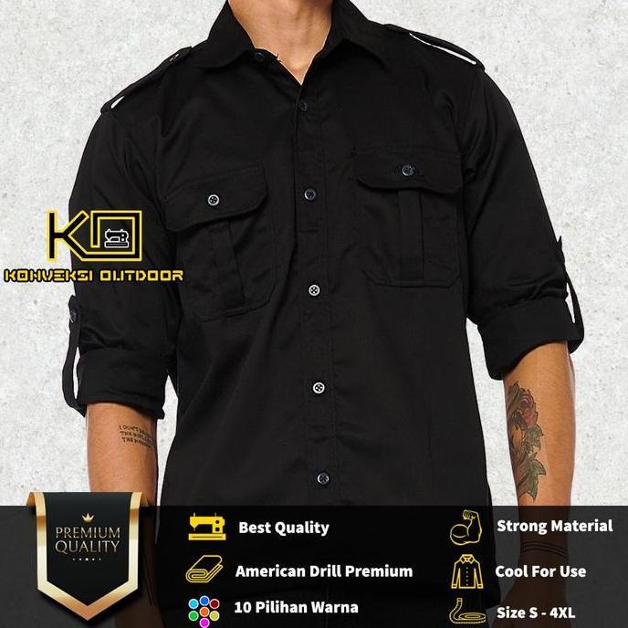 BAJU KEMEJA PDL PDH LAPANGAN OUTDOOR ATASAN PREMIUM PRIA LENGAN PANJANG - Seragam Kerja Kantor Group