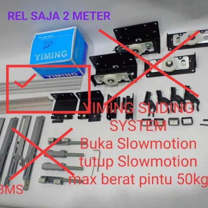 YIMING 2 MTR REL SLIDING PINTU GESER ATAS BAWAH BEBAN 50 KG