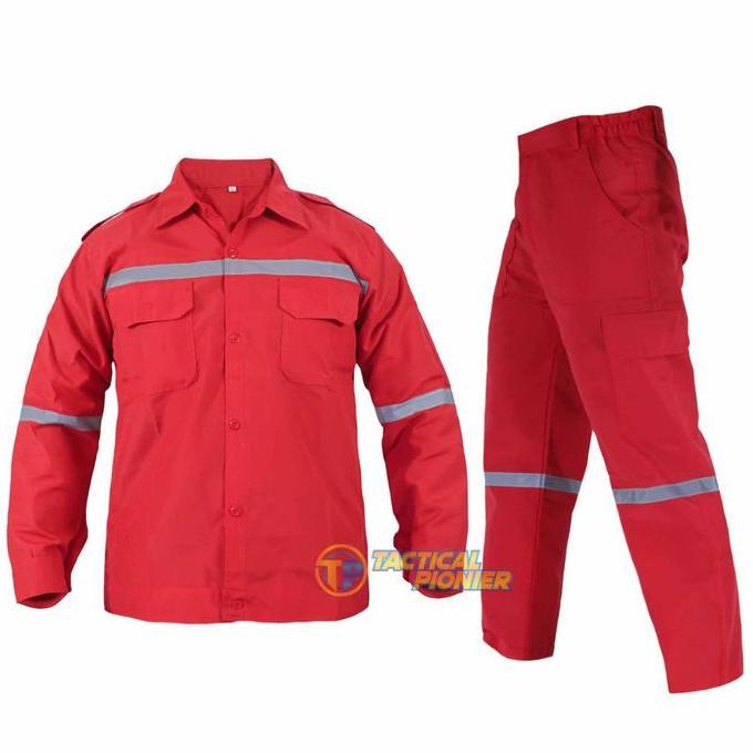 Wearpack Safety Setelan Baju Celana Panjang Satu Set | Seragam Kerja Proyek Safety