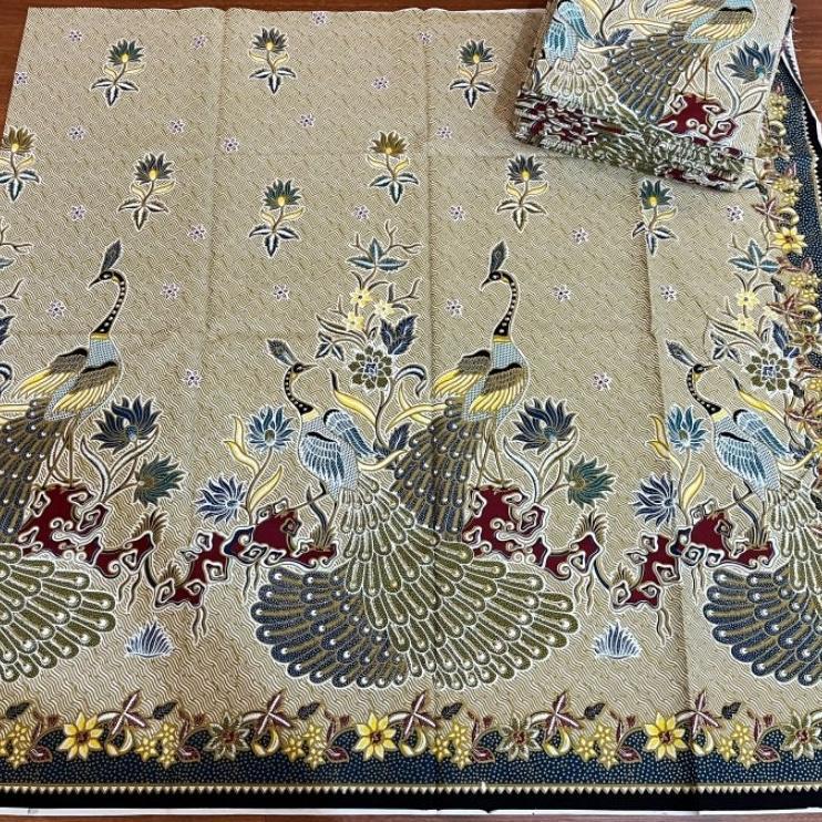 Kain Batik Solo Merak Nangkring Galar Cokat Biru Tosca