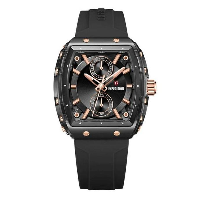 Jam Tangan EXP EX 6814 MFRRGDGBA Black Rubber Band