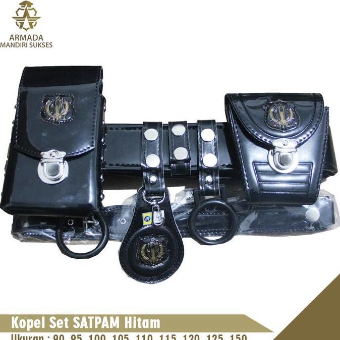 Kopel Set Satpam Hitam Variasi Ukuran | Atribut Seragam Satpam