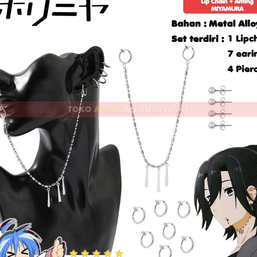 Anting Rantai Bibir Aksesori Lip Chain Horimiya Miyamura Izumi Cosplay