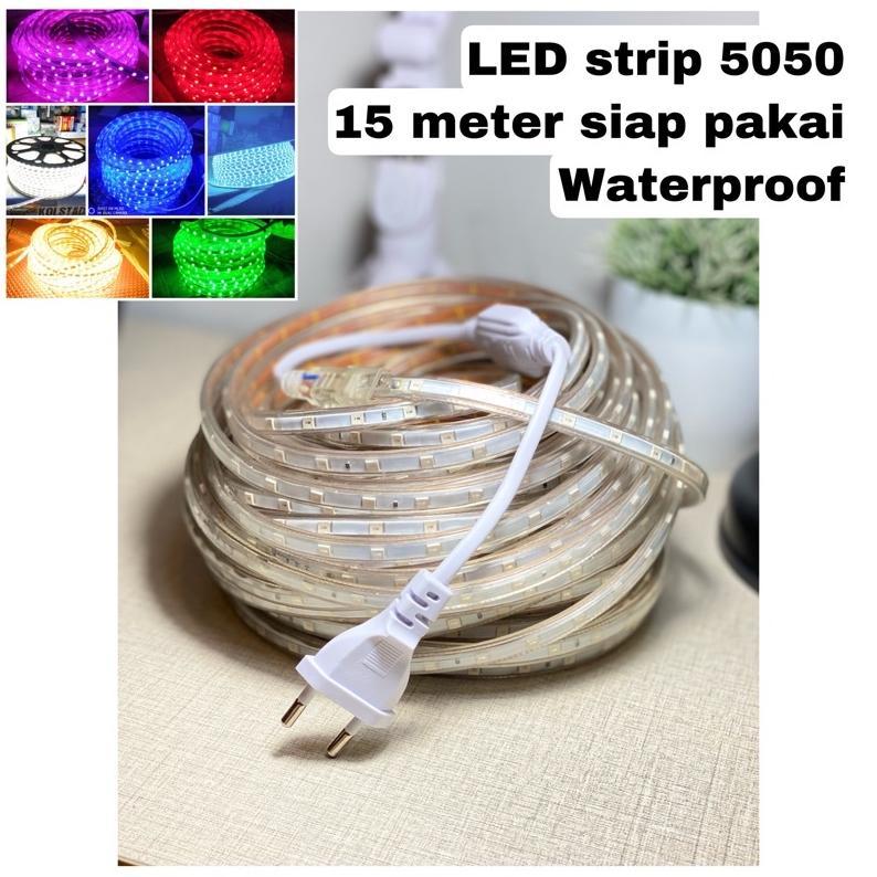Lampu Led Strip Led Lis Plafon 15 Meter Siap Pakai Lampu Selang