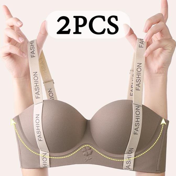 2PCS BH Wanita Lembut & Ringan Bra Tanpa Kawat Seamless, Tidak Meninggalkan Bekas S-2XL-2401
